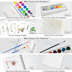 Watercolor Workbooks, 16 Colors Water Color Books Paint Set for Adults, Watercolor Coloring Book for Beginners, Water Color Workbook, 15 Beautiful Paintings for Beginners (Insect)