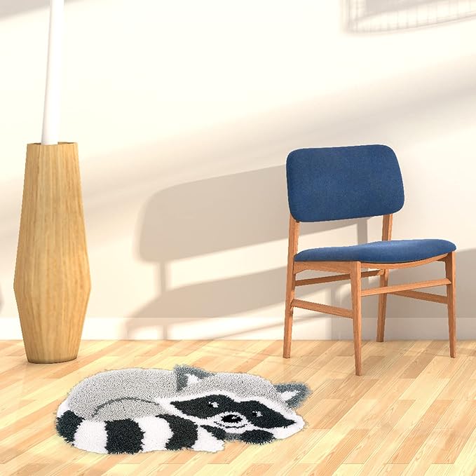 kingsea Latch Hook Kits DIY Crochet Needlework Crafts Color Printed Rug Cover Cushion Carpet, Latch Hook Kits for Adults Teen Home Decoration - 20"X 15"