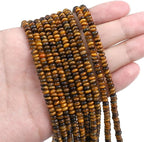 Natural Yellow Tiger Eye Spacer Beads Caps Rondelle Disk Loose Beads for Beading Jewelry Making 4mmx2mm 38cm
