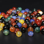 6mm Natural Multicolor Agate Beads for Jewelry Making Round Loose Gemstone Stones 1 Strand 15 Inch (60-63 pcs)