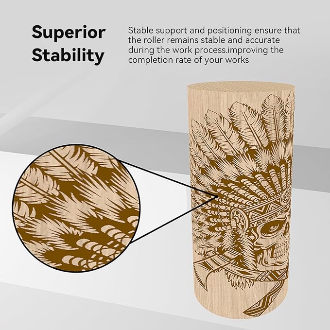 Longer Laser engraver's Rotary Roller Lift Stand Allows for Height Adjustment, Making it More Effectively Compatible with The Rotary Rollers of Most Laser engravers.
