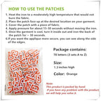 1.3 inch Iron on Letter Patches 78 Pieces, A-Z Embroidered Alphabet Patches for Clothing Jackets Hats Backpacks Jeans Orange