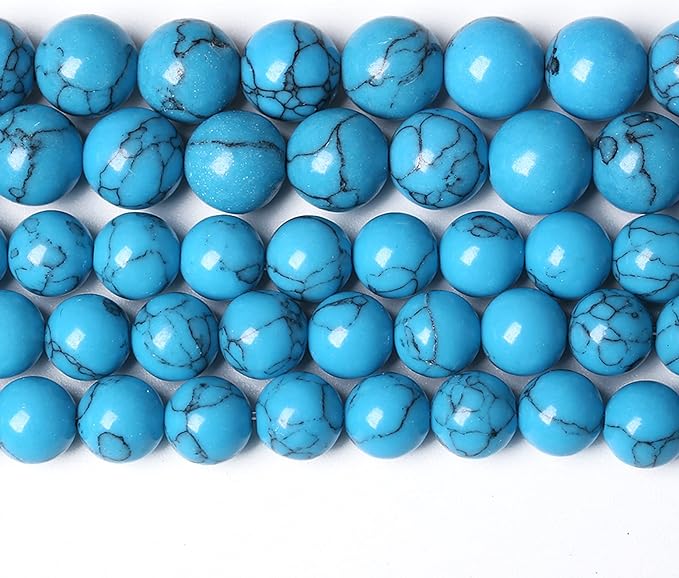 10MM 38PCS Blue Turquoise Spacer Loose Beads for Jewelry Making DIY Bracelet Necklace
