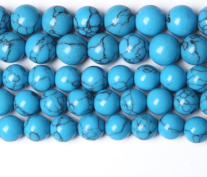 8MM 46PCS Blue Turquoise Spacer Loose Beads for Jewelry Making DIY Bracelet Necklace