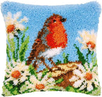 Latch Hook Kit for Adults & Kids- Bird Pattern 43x43cm, Complete DIY Cushion Making Craft Kits with Yarn & Canvas and Crochet Needle, Latch Hook Pillow Cover Adult Craft Kits Home Decor for Women