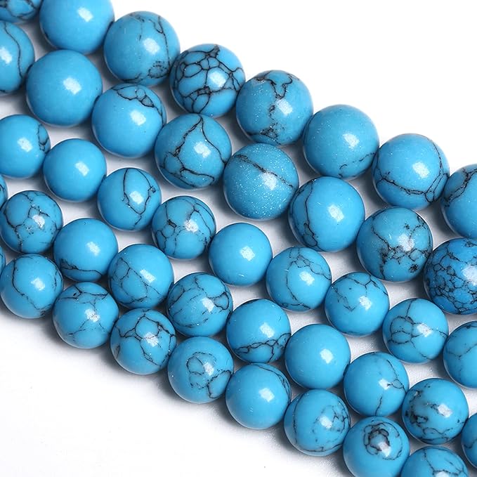 10MM 38PCS Blue Turquoise Spacer Loose Beads for Jewelry Making DIY Bracelet Necklace