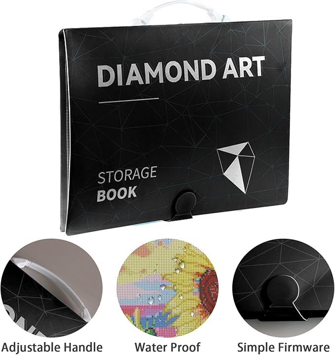 TTPOLONG A2 Diamond Painting Storage Book, Diamond Art Portfolio Book 30 Pags Clear Pockets Plastic Sleeves（22.5X16.7 Inch）