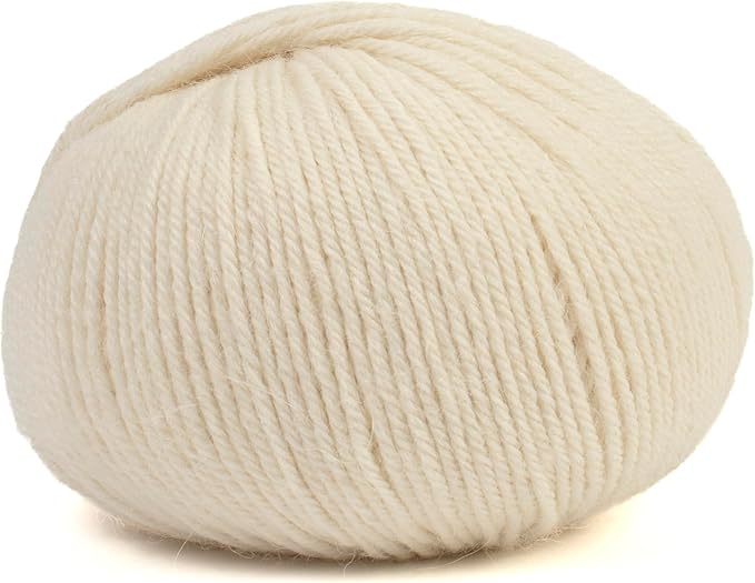100% Baby Alpaca Yarn for Knitting & Crocheting - Set of 2 Skeins of Premium Yarn DK - Lightweight, Hypoallergenic & Thermal Peru Made - Ideal for Delicate Projects (N010 - Natural White)