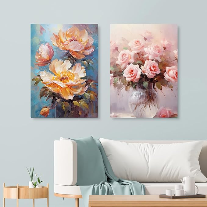 ESRICH Stretched Canvas for Painting 18x24 Inch, 5Pack Large Canvas for Painting, Primed Acid-Free Cotton Blank Canvases, Art Paint Canvases for Oil Paint,Watercolor,Acrylic Paint,Gouache and Tempera.