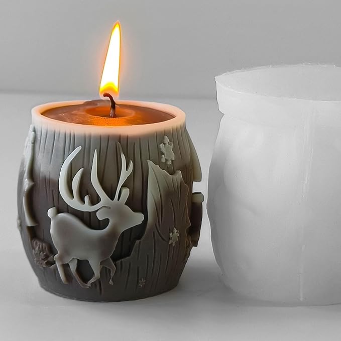 Deer Animal Molds Animal Spiral Wave Pillar Rotate Candle & Resin Mold - Resin Casting Silicone Molds for Home Decor & Candle Making Wave Spiral Mold