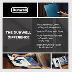 Dunwell Art Portfolio 8.5x11 Folder (Blue), Black Mounting Paper, Portfolio Binder for Artwork, 8.5 x 11 Art Folder, 24 Pockets Display 48 Pages, Acid-Free Poly Presentation Book