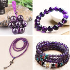 Natural Stone Beads Amethyst Round Genuine Stone Beading Loose Gemstone Hole Size 1mm DIY Charm Smooth Beads for Bracelets Necklaces Earrings 6mm 200pcs (Amethyst 6mm)