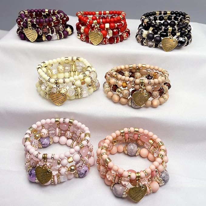 KONMAY 2.0mm Stretchy Bracelet String, 60 Yards Durable Mixed Elastic Cord for Jewelry Making, Beading, Necklaces, DIY Crafts, and Sewing Projects