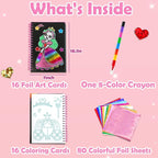 FUNNYB&G Foil Art Craft for Kids - Christmas Crafts Gift Party Favors Stocking Stuffers for Kids Fun Art Supplies Creative Birthday Gift Travel Toys for Girls Boys 4 5 6 7 8 9 Years Old(Princess)