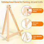 Canvas Painting Party Kit for Adults and Kids, 24Pack 8 x 10 Inch Canvas Boards and Wooden Easels Stands for Group Painting Sip and Paint Night