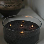 NICEME Black Customized Powder Candle Making Kit, 26Oz Refillable Beaded Wax Sand DIY Pearled Candle All Natural Reusable Candle Making Self Extinguish with 30PCS Wicks 2PCS Centering Devices