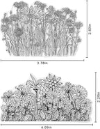 Flowers Leaves Background Clear Stamps for Card Making Paper Craft, Plants Sunflower Flower Branch Clear Silicone Reusable Seal Stamps for Holiday Card Making Decoration and DIY Scrapbooking
