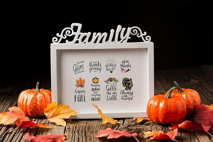 Hying Thanksgiving Words Clear Stamps for Card Making, Harvest Pumpkin Turkey Transparent Rubber Stamps for Bullet Journal DIY Scrapbook Decoration Handmade Crafts Notebook Fall Card Blessings