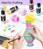 52 PCS Pastel Acrylic Paint Set with 12 Brushes, 2 Knives & Palette, 36 Colors (2oz/60ml) Art Craft Paint for Adults Kids Artists Beginners, Canvas Ceramic Rocks Wood Painting Kit Art Supplies