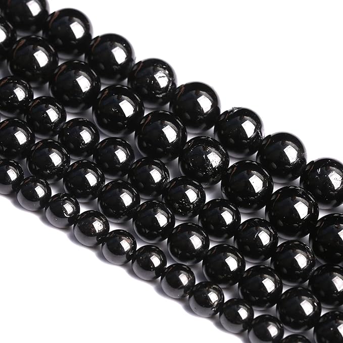 4MM 88PCS Natural Black Tourmaline Gemstone A Grade Beads for Jewelry Making DIY Bracelet Crystal 1 Strand