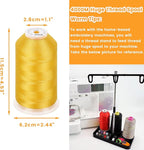 New brothread - Single Huge Spool 4000M Each Polyester Embroidery Machine Thread 40WT for Commercial and Domestic Machines - Yellow