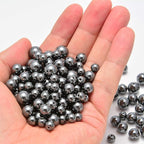NCB 100pcs Original Natural Stone Beads Gemstone Round Loose Beads 6mm 8mm 10mm (Black Hematite, 10mm 100Beads)