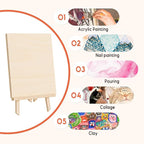 Unfinished Wood Canvas Panels for Painting, 8×10" Basswood Canvas- 1/2" Deep Cradle Board with Easel for Acrylic and Oil Painting, Pouring Art, Crafting