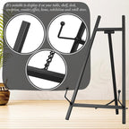 Leinuosen 1 Pcs Metal Easel Stand 16.5" H x 8.7" W x 4.3" D Table Top Easel Stand for Display Tripod Art Picture Mirror Modern Plate Holder for Display Book Photo Wedding Sign (Black)