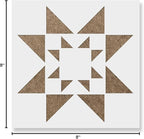Starburst Quilt Block Stencil - Mylar Stencil, Durable for Crafting Beautiful Home Accents, Quilt Stencil