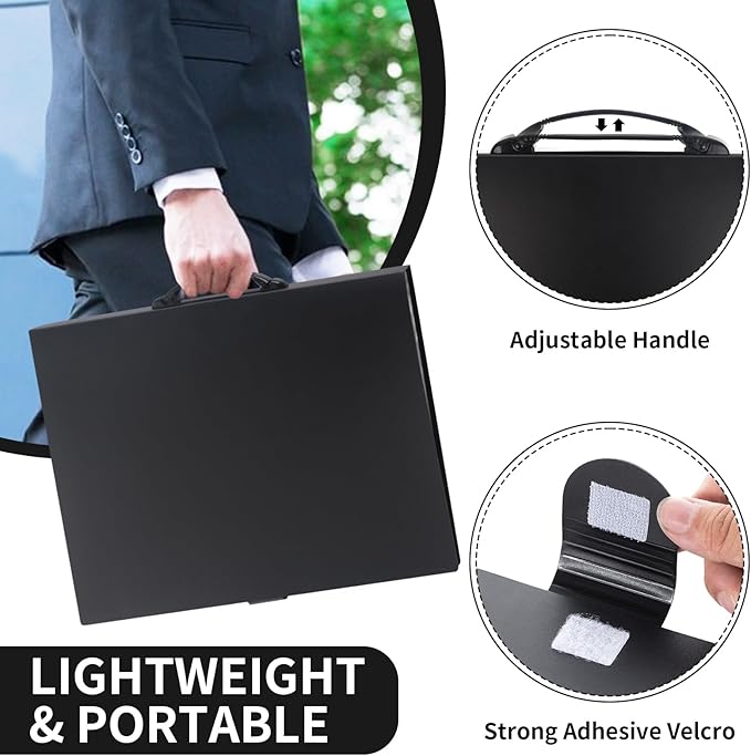 JJRING 16x22 Art Portfolio Folder for Diamond Painting, 40-Pocket Portfolio Binder Featuring Clear Plastic Sleeves, Display Book with Handle for Artwork and Document Storage, Black