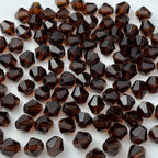 400pcs 4mm Bicone Glass Crystal Beads for Jewelry Making, Faceted Bicone Glass Spacer Beads for Bracelet Earring Necklace DIY Craft(Dark Amber)