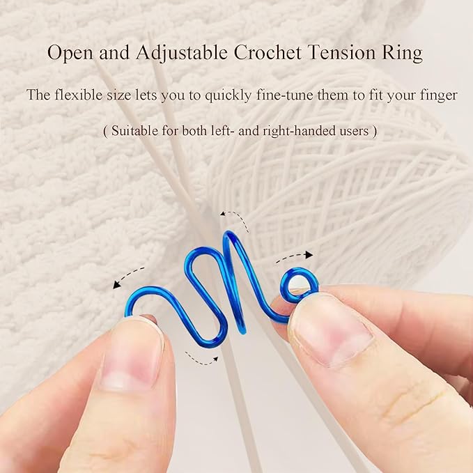 4Pcs Crochet Rings for Finger, Crochet Tension Ring for Crocheting Open Adjustable Yarn Guide Crochet Tension Ring Crochet Accessories Knitting Ring for Finger (Multicolor-A), SATONBEYI