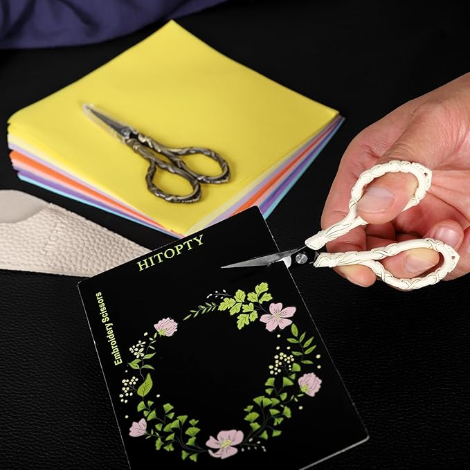 Vintage Small Embroidery Scissors with Cover Detail Shears Mini Scissor for Needlework Threading Sewing Craft DIY Tools Home Travel Use