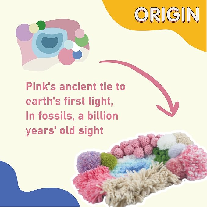 ChillFuzz Latch Hook Kits for Adults - Kids Crochet Kit for Beginners Arts and Craft Kit Moss Rug Coaster Pink Origin