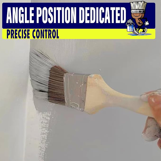 Natural-T Paint Brushes, 5-Pack, Paint Brush Set, Paint Brushes for Walls,Deck Paint for Wood，Furniture Paint,Oil Paint Set,Upgrades Household Essential Interior &Outdoor Walls.