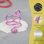 Crochet Tension Ring, Lefties & Righties Yarn Tension Control, Adjustable Companion Ring, Birthday Gifts For Friend, Sister, Mom, Aunt, Grandma, Knitters (Size 7-10, Pink)