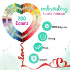 Athena’s Elements Embroidery Floss | Rainbow Thread for Embroidery, Cross Stitch Thread, Crafting Arts Embroidery Strings Bulk（200 Colors）