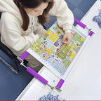 Couple Embroidery Art Embroidery Clip Frame Cross Stitch 4 Slot Presser Heavy Duty Embroidery Bandage Embroidery Frame Needlepoint Frame Embroidery Scroll Frame Embroidery Frames (Purple)