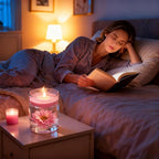 Aufien Candle Sand with Wicks, 21.4 Oz Pearled Candle, DIY Bead Powder Sand Wax Making kit Refillable Non Toxic for Handmade, Wedding and Halloween Christmas Decorations Pink Unscented