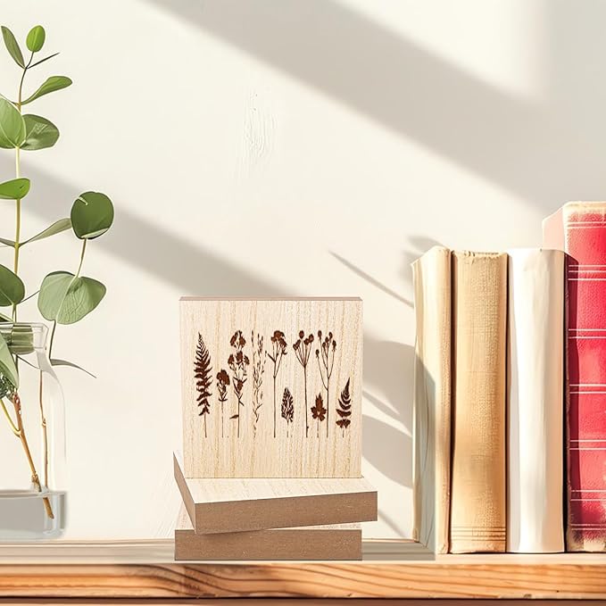 10 Pack Unfinished MDF Wood Squares Blocks, 5.9 x 5.9 Inch Wooden Blocks for Crafts, DIY Projects, and Custom Decor