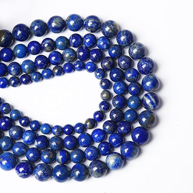4mm 180PCS AAA+ Natural Lapis Lazuli Gemstone Beads Round Loose Stone Beads for Jewelry Making DIY Bracelets Necklace Earrings 32" 2 Strands