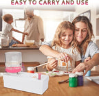 Upgraded All in 1 Paint Brush Cleaner: Paintbrush Cleaners Tool Paint Brush Rinser Paint Water Dispenser Painting Station for Acrylic, Watercolor, Oil Paint（Give 4 Pen & Pen holder & paint tray）