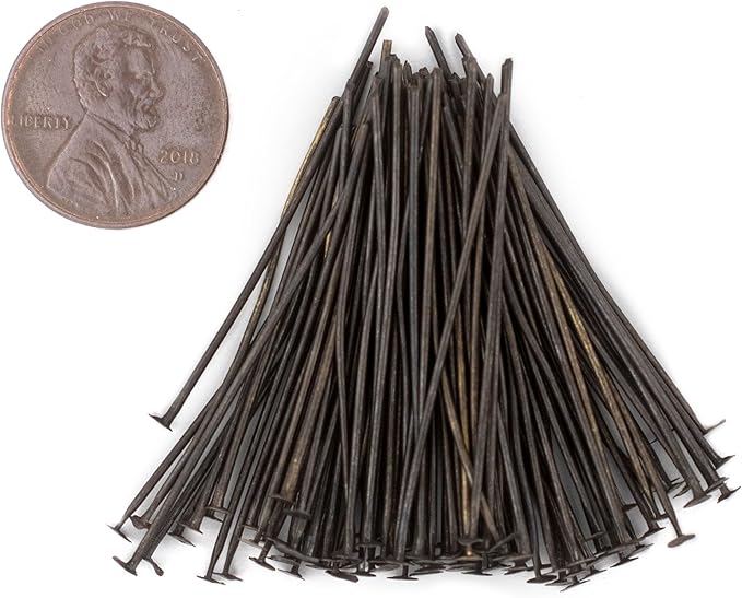 The Bead Chest Antiqued Brass 21 Gauge 1.5 Inch Head Pins (Approx 100 Pieces)