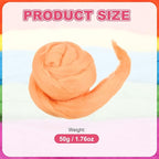 MECCANIXITY Wool Roving Yarn Soft Felting Wool 50g/1.76oz Pure Chunky Roving Yarn for Needle Felting Knitting Blanket Spinning Weaving Art DIY Craft Light Orange