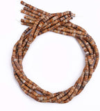 Natural Brown Picture Jasper Spacer Beads Caps Loose Semi Gemstone for Beading Jewelry Making 4mmx2mm 38cm