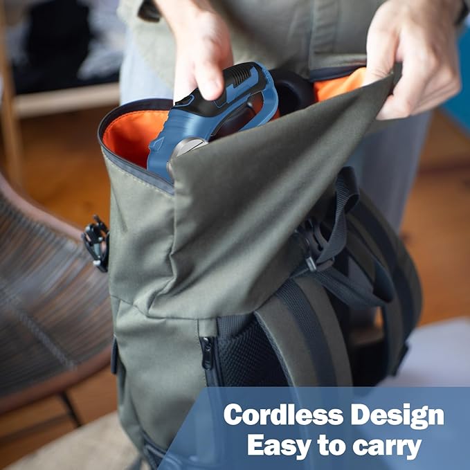 Cordless Electric Scissors, 4V Box Cutter & Cardboard Cutter with Upgrade Blade, LED Light, Safety Lock - Rechargeable Rotary Cutter for Fabric, Leather, Plastic, Sewing, Industrial (Steel Blue)