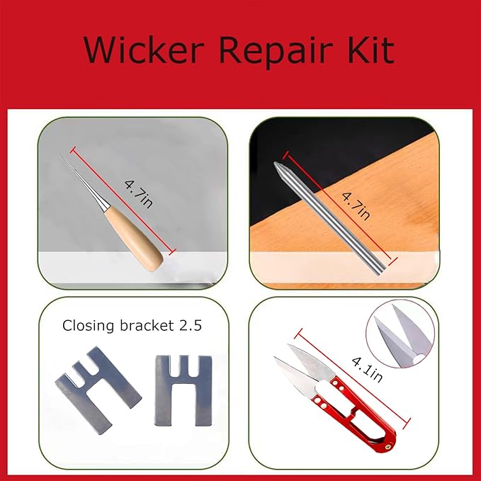 Luxiys Basket Weaving kit | Rattan Repair Tools, Rattan Repair Kit for Wicker Furniture, Pine Needle Coiling Tool, DIY Handcraft Rattan Tool Kit, Basket Making Supplies