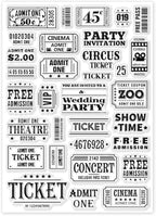 GLOBLELAND Tickets Clear Stamps for Cards Making Movie Ticket Clear Stamp Seals 5.83x8.27inch Transparent Stamps for DIY Scrapbooking Photo Album Journal Home Decoration