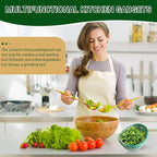 Pottery Herb Stripper Bowl – 4-Slot Herb Stripper with Multiple Hole Sizes, Ergonomic Design, Separating Leaves and Stems for Thyme, Basil, Rosemary, and More (White)