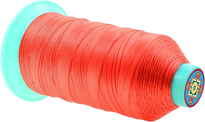Mandala Crafts Bonded Nylon Thread Coral Heavy Duty Sewing Threads - 800 YDs Size 277 840D T270 Tex 270 Thread for Leather Jeans Weaving Outdoor Marine Upholstery Threads